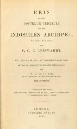 Reis naar het oostelijk gedeelte van den Indischen Archipel, in het jaar 1821 : met 16 platen