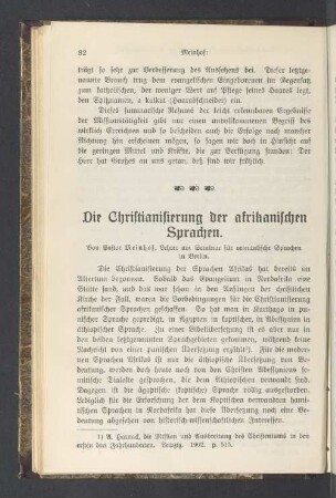 Die Christianisierung der afrikanischen Sprachen