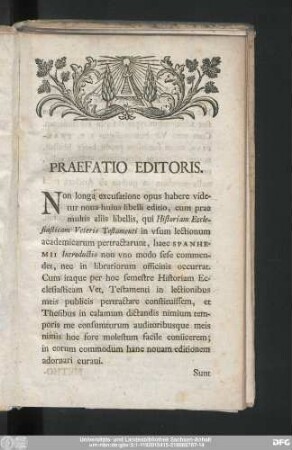 Praefatio Editoris.