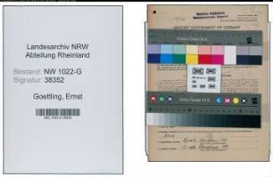 Entnazifizierung Ernst Goettling , geb. 22.08.1894 (Bahnbeamter)