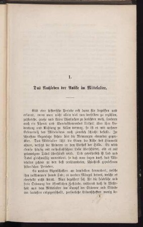 1. Das Nachleben der Antike im Mittelalter.