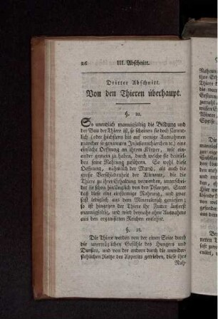 Von den Thieren überhaupt.