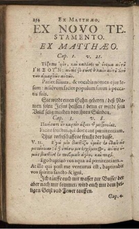 Ex Novo Testamento. Ex Matthaeo