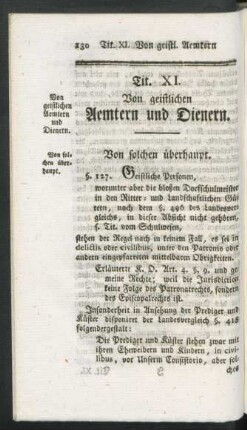 Tit. XI. Von geistlichen Aemtern und Dienern.