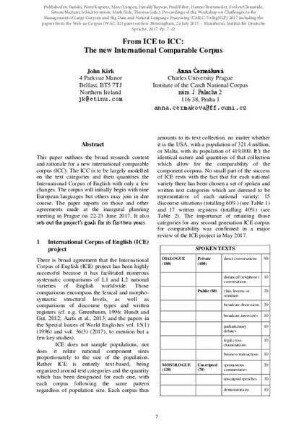 From ICE to ICC: The new International Comparable Corpus