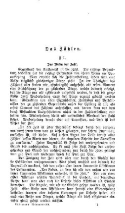 Einleitung. Das Wesen der Zahl. Das Zählen.