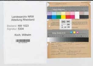 Entnazifizierung Wilhelm Koch , geb. 11.12.1890 (Verw.Oberinspektor)