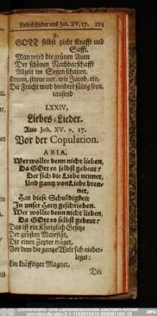 LXXIV. Liebes-Lieder.