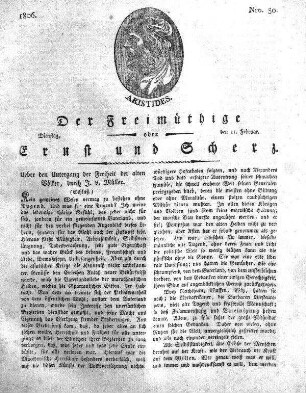 Nro. 30, Dienstag den 11. Februar 1806