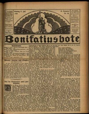 Erste Ausgabe vom Sonntag, den 11. Juli 1926.