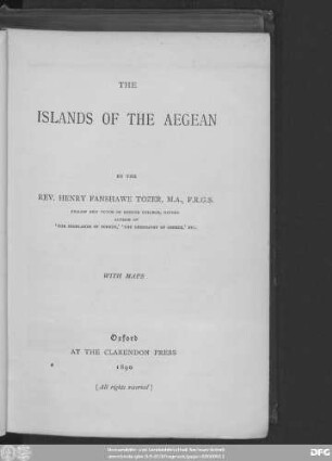 The islands of the Aegean