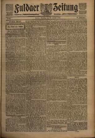 Dritte Ausgabe vom Samstag, den 29. Januar 1910.