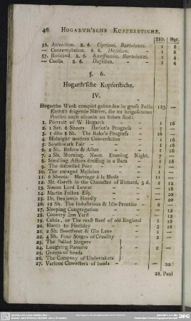 §. 6. Hogarth´sche Kupferstiche