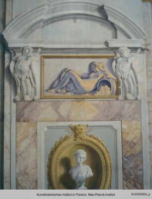 Innendekoration mit Adonis' Abschied von Venus : Scheinarchitektur und mythologischen Szenen der Geschichte Dianas