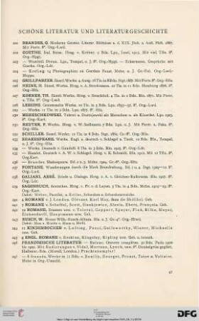 Schöne Literatur und Literaturgeschichte (Nr. 221-253)