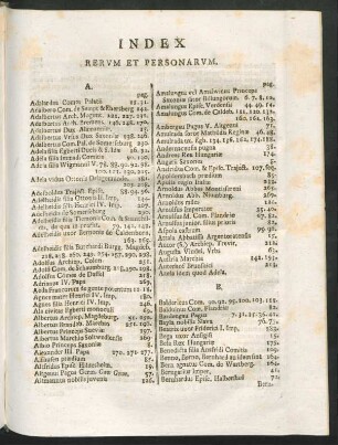 Index Rerum Et Personarum