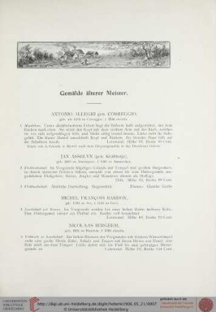 Gemälde älterer Meister (Nr. 1-111)