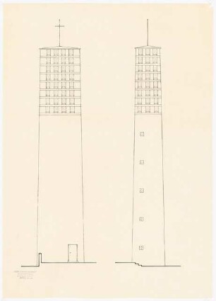 Evangelische Kirche, Gütersloh: Skizze Turm 1:10