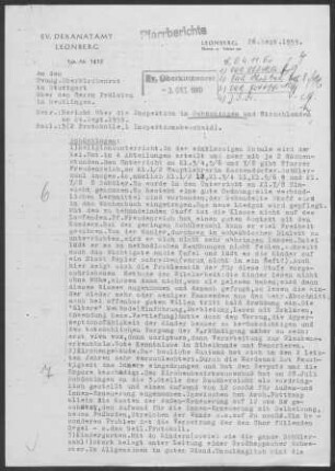 Schöckingen-Hirschlanden: Inspektionsbericht 1959