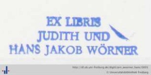 [Provenienz]: Wörner, Hans Jakob
