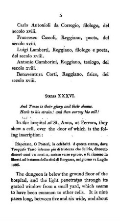 Stanza XXXVI. [Essay on the Imprisonment of Tasso]