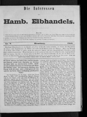 No. 8 Hamburg. 1856.