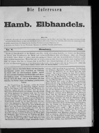 No. 8 Hamburg. 1856.