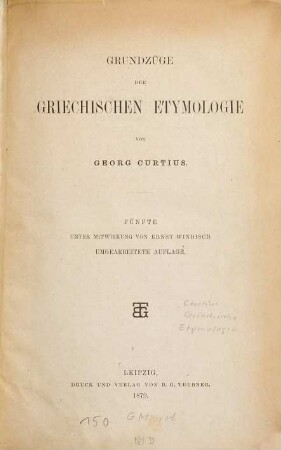 Grundzüge der griechischen Etymologie