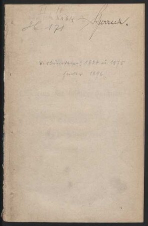 1875: Statuten des Vereins für Hessische Geschichte und Landeskunde