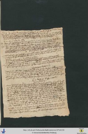 Eingelegtes handschriftlich beschriebenes Blatt