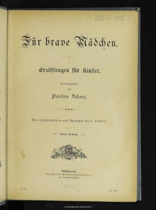 Für brave Mädchen : Erzählungen für Kinder