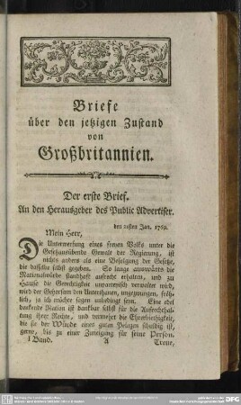 Briefe über den jetzigen Zustand von Großbritannien