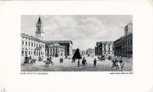 Postkartensammlung Weis mit Ansichten Karlsruhes. Marktplatz