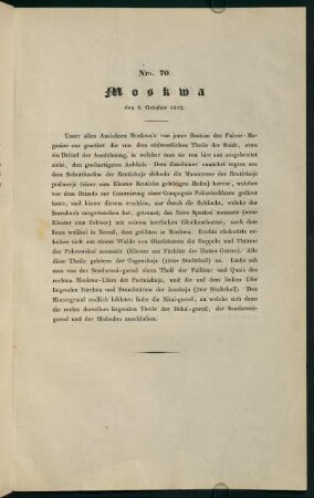 Nro. 70. Moskwa den 8. Oktober 1812.