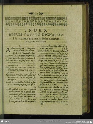 Index Rerum Notatu Dignarum
