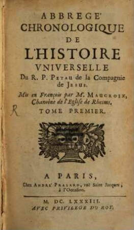 Abrégé Chronologique De L'Histoire Universelle, 1