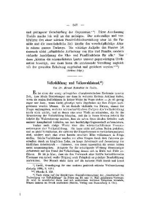 Volksbildung und Volkswohlstand