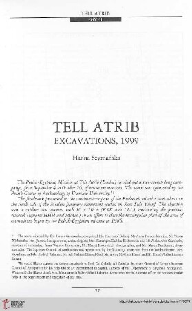 11: Tell Atrib : excavations, 1999