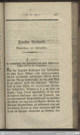 Fünfter Abschnitt. Vermessung der Hofraithen