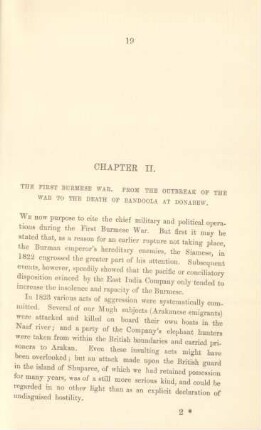 Chapter II. The First Burmese War. From the outbreak of the war to the death of Bandoola at Donabew
