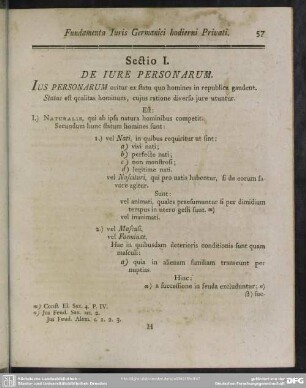 Sectio I. De Iure Personarum