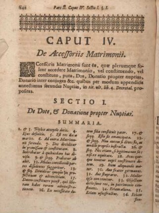 Caput IV. De Accessoriis Matrimonii.