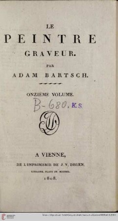 11. Volume: Le peintre graveur