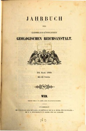 Jahrbuch der Geologischen Reichsanstalt. 19. 1869