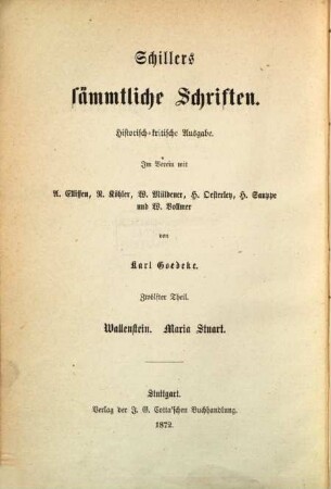 Schillers sämmtliche Schriften : historisch-kritische Ausgabe, 12. Wallenstein