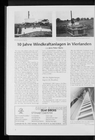 10 Jahre Windkraftanlagen in Vierlanden