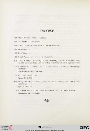 Diverse (Nr. 494-504)