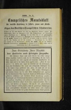 Zum Gedächtnis Ihrer Majestät der Kaiserin und Königin Augusta : [Nekrolog]