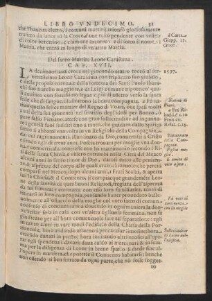 Cap. XVII. Del santo Martire Leone Carasuma