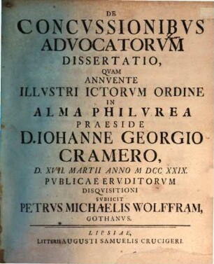 De concussionibus advocatorum dissertatio